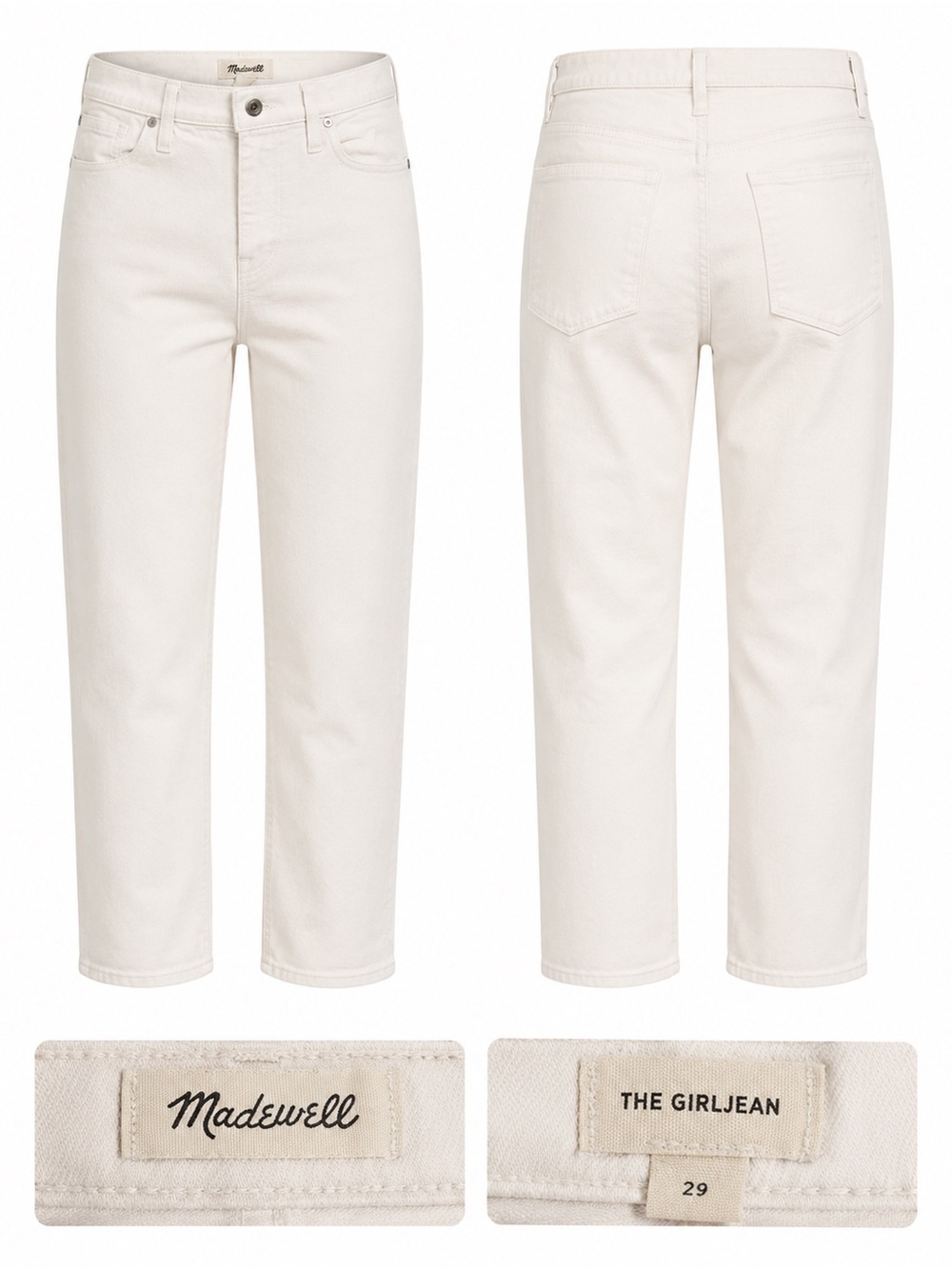 Madewell The Girlfriend Jeans in Off-White/Cream